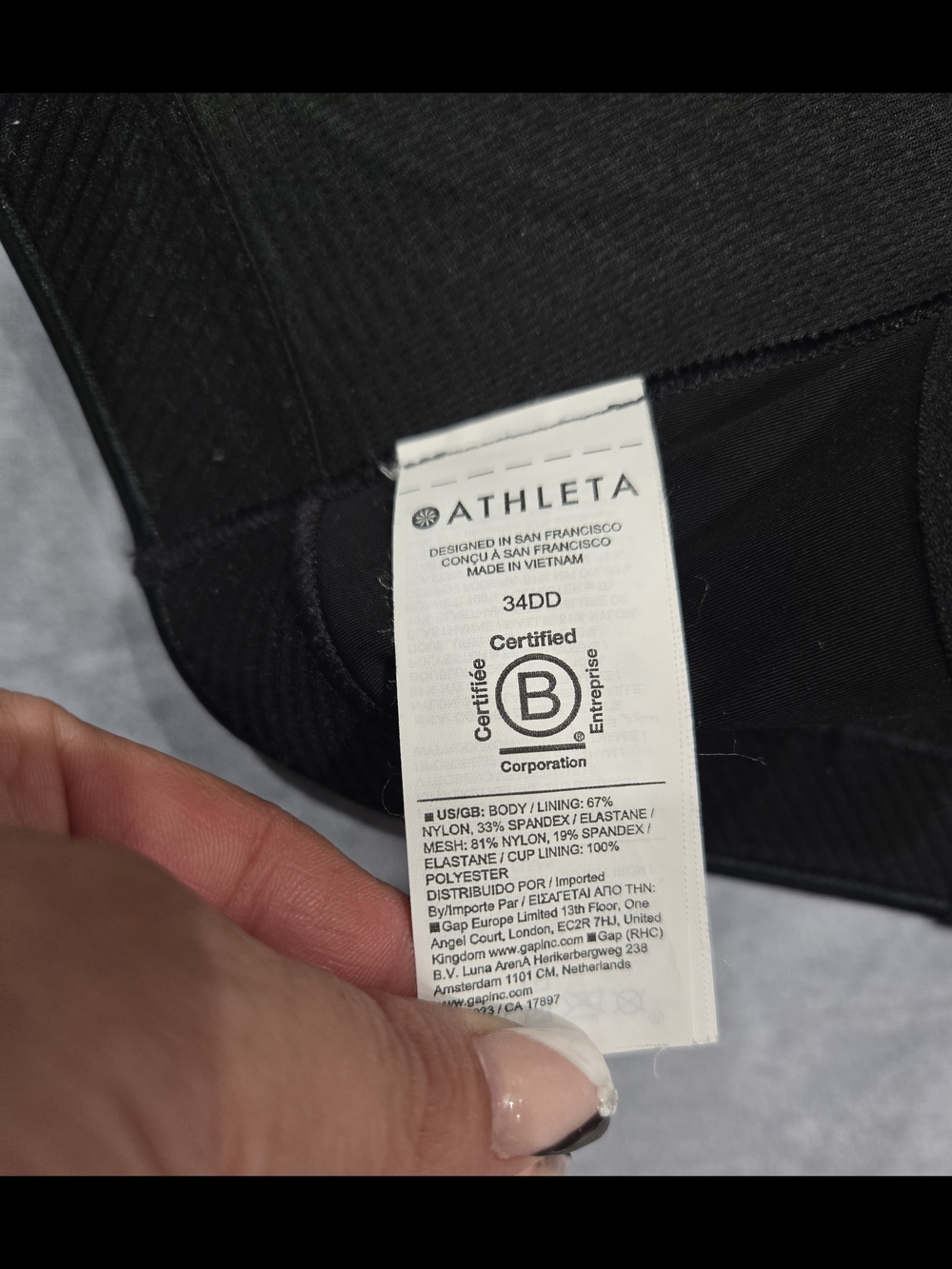 Athleta Speed Run High Support Sports Bra featuring adjustable straps and a mesh - Picture 3 of 3